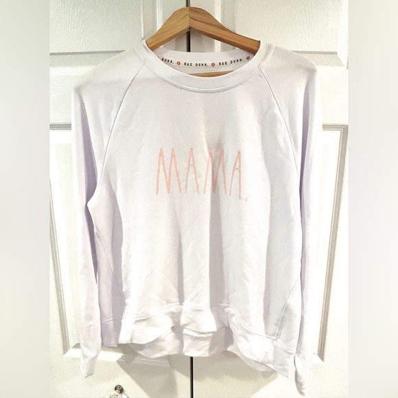 NEW Rae Dunn MAMA Crewneck White Sweatshirt Small Mom Mother Pullover - Picture 1 of 7